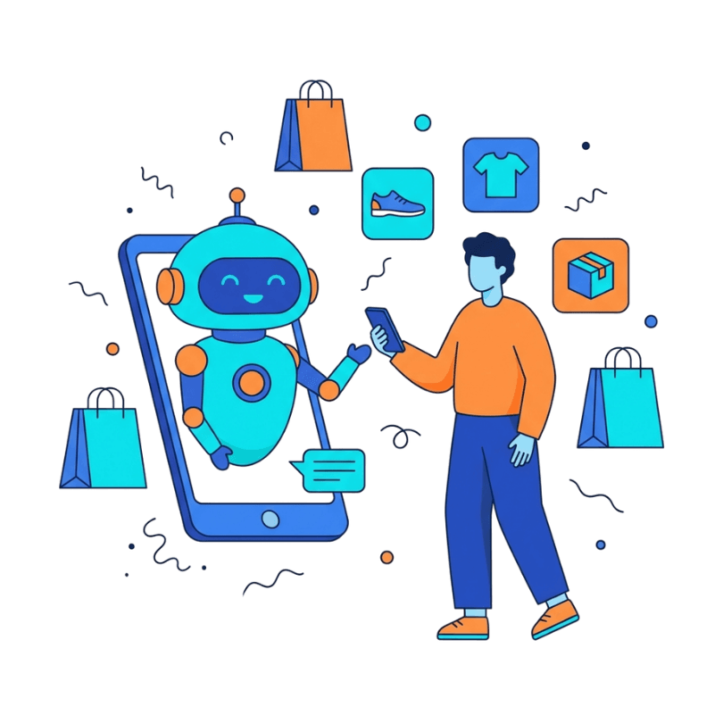 AI Chatbot for E-commerce Illustration